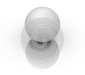 Golf Ball on white reflection