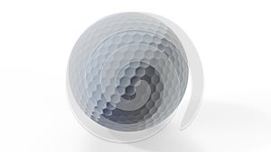 Golf ball on white tee 3d render