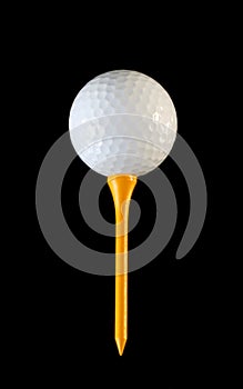 Golf Ball on Yellow Tee