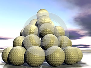 Golf balls as a pyramide