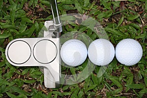Golf balls and golf putter