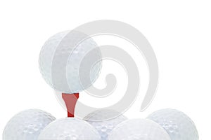 Golf balls and tee