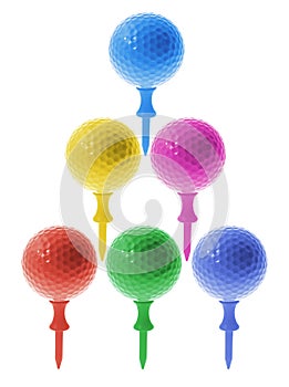 Golf Balls on Tees