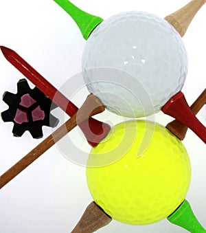 Golf Balls With Tees and Cleat