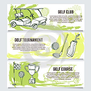 Golf banners or website header set