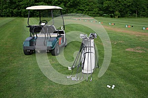 Golf-car and golf-clubs