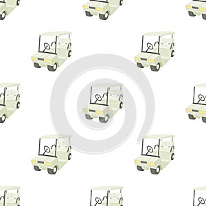 Golf car pattern seamless vector