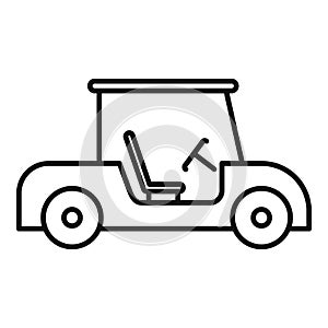 Golf cart game icon, outline style photo