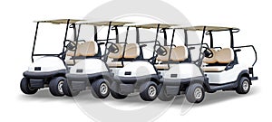 Golf cart golfcart isolated on white background photo