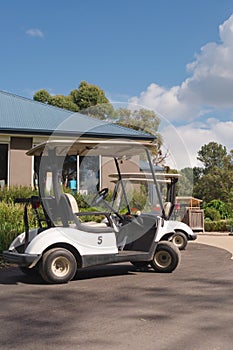 Golf cart parked