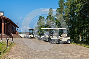 Golf carts on the parking