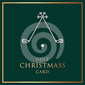 Golf Christmas card - Simple and Clean - Vector