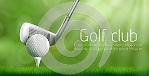 Golf club tournament realistic vector banner photo