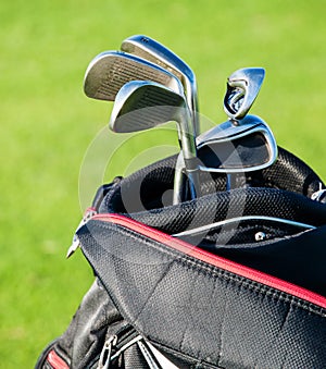 Golf club. Bag with golf clubs