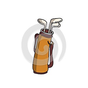 Golf club bag vector clipart