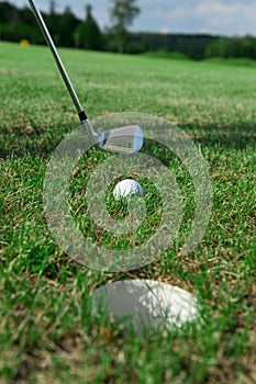 Golf club: ball close to the hole