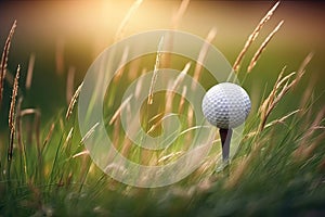 Golf club ball grass