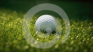 Golf club and ball in grass. Let\'s golf. Generative Ai