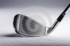 Golf club close-up on grey coating background