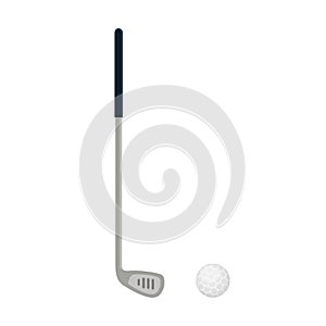 Golf club icon isolated on white background, flat element for golfing, golf equipment - vector illustration.