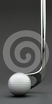 Golf club isolated on gray