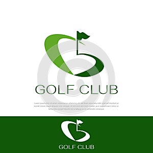 Golf club logo icon, abstract golf symbol shaped letter G