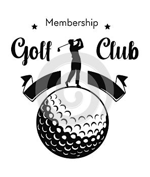 Golf club membership, player playing game vector