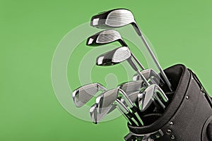 Golf club set on chroma green