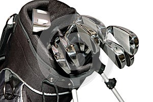 Golf-clubs in a bag isolated