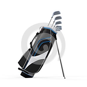 Golf Clubs and Bag Isolated photo