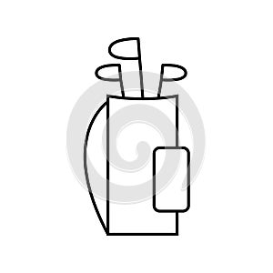 Golf clubs bag symbol vector outline