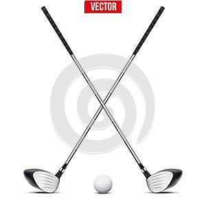 Golf clubs and ball. Vector