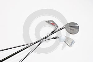 Golf clubs with golf ball,isolated