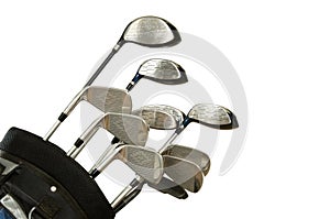 Golf Clubs on White