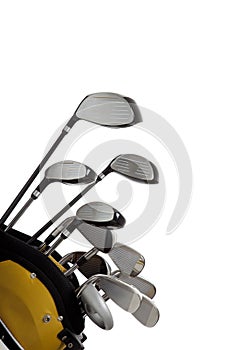 Golf Clubs on White