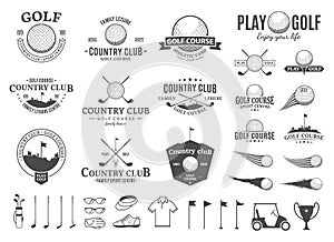 Golf country club logo, labels, icons and design elements photo