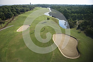 Golf course aerial.