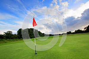 Golf course with amazing clouds