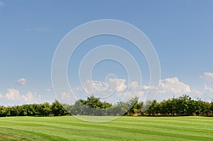The golf course; big sky and grass in the KamieÅ„ ÅšlÄ…ski Gross Stein -