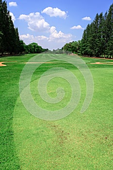 Golf course and blue sky