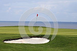 Golf course with bunker