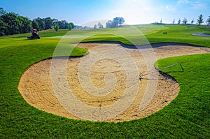 Nice golf course with bunker and nice green