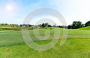 Golf course in the countryside.