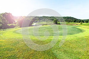 Golf course in the countryside.