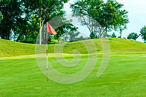 Golf course in the countryside.