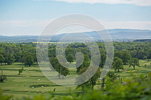 Golf course with gorgeous green and fantastic mountain view