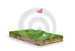 golf course with hole and ball