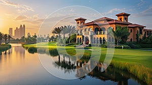 Golf Course With House in Background