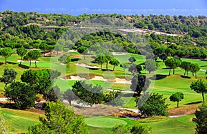 The golf course Las Colinas Golf Country Club on the costa blanca, Spain