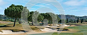 Golf course in Las Colinas, panoramic image, Spain photo